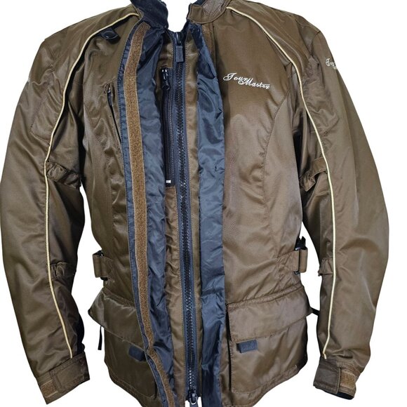 Tourmaster Trinity Series 2 Womens Motorcycle Jacket M Brown Zipout Liner Biker - Picture 4 of 16